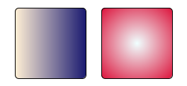 An example of a linear and a radial gradient An example of a linear and a radial gradient